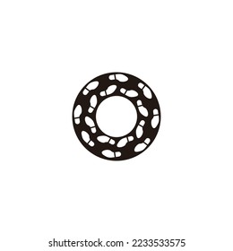 foot print shoes track circle symbol vector 