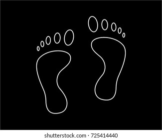 foot print thin line icon illustration design