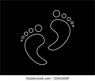 foot print thin line icon illustration design