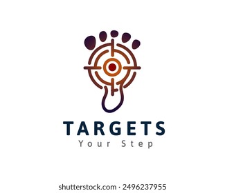 foot print track target logo design template