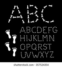 Foot Print Vector Alphabet