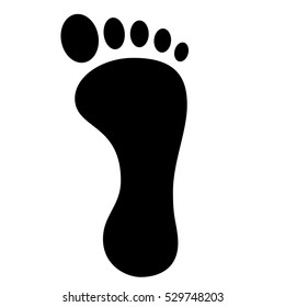 Foot print vector icon on white background. Footprint vector icon. Footprint vector clip art. Footprint black shape.