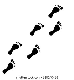 Foot print vector icon on white background. Footprint vector clip art. Footprint black shape.