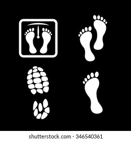 foot print vector icon set