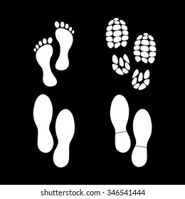foot print vector icon set