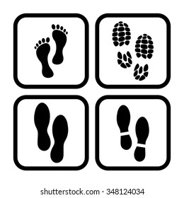 foot print vector icon set