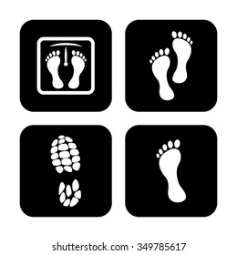 foot print vector icon set