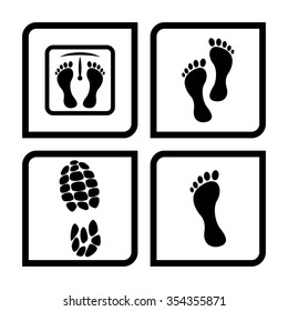 foot print vector icon set