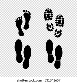 foot print  vector icon set