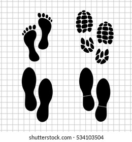 foot print  vector icon set