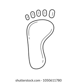 Foot print vector line icon isolated on white background. Foot print line icon for infographic, website or app. Icon designed on a grid system.