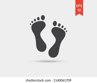 Foot print vector web icon isolated on white background, EPS 10, top view
