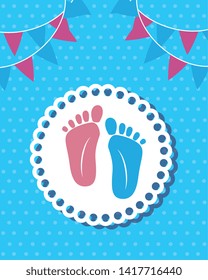 foot prints baby shower card