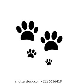 foot prints. dog paw print. dog claws. vector animal footprints. foot illustration for design and character elements