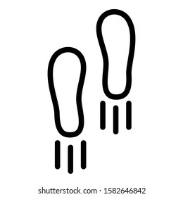Foot prints icon. Outline foot prints vector icon for web design isolated on white background