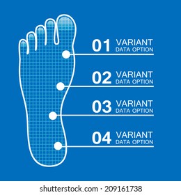 Foot prints info. Vector illustration