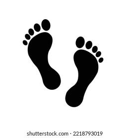 foot prints on white background. Footprint icon. Human foot prints isolated on white background. Vector illustration.