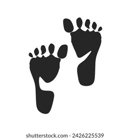 foot prints on white background