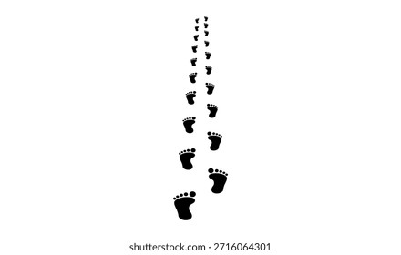 Foot prints on white background