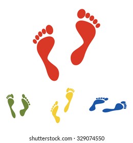foot prints. Vector illustration  set. Isometric effect