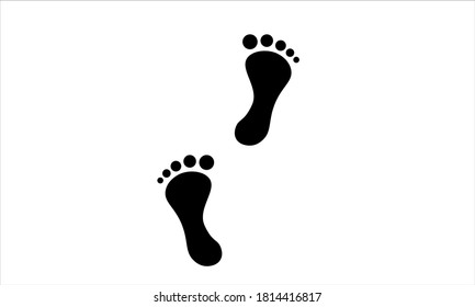 Foot prints with white back ground vector 
