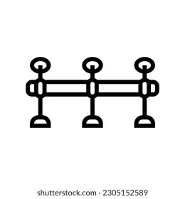 foot rail hardware furniture fitting line icon vector. foot rail hardware furniture fitting sign. isolated contour symbol black illustration