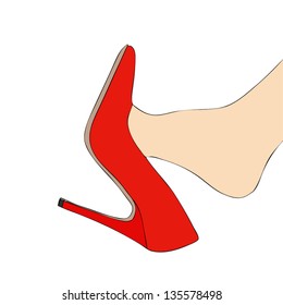 Foot and Red High heels