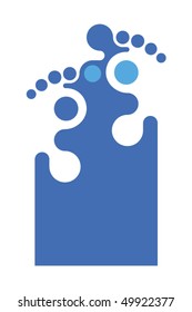 A foot related symbol to make a modern logo for a podiatrist office, foot specialized clinic, orthopedist or pedicure salon.