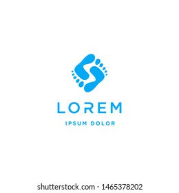 Foot s logo design negative initial vector sign