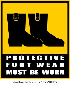 Foot safety sign, vector