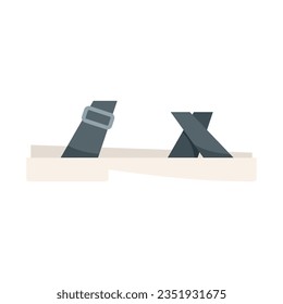 Icono de sandalia de pie vector plano. Calzado de verano. Zapato de playa aislado