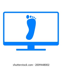 Foot and screen on white