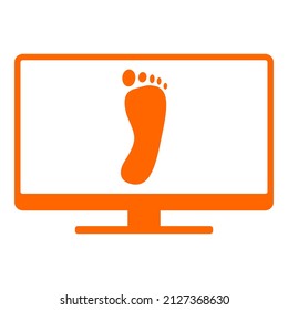 Foot and screen on white