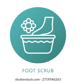 Relleno Del Gradiente Del Exfoliante Del Pie, Mini Icono De La Ilustración Relacionado Con El Cuidado Personal, La Tienda De La Belleza, El Cuidado Corporal Y Más. Uso Para El Concepto Moderno, Ui, Web Ux Y Desarrollo De App.