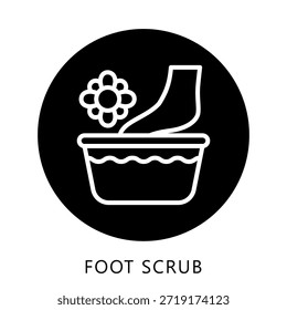 Foot Scrub Icon Button, Mini Illustration Relate To Personal Care. Use For Modern Concept, Ui, Ux Web And App Development.