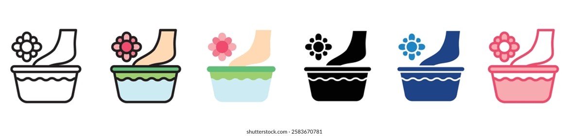 Foot Scrub multi-style color icon, mini or small illustration, use for UI, UX, app and web development, digital or print. for health, beauty, personal care, body treatment.