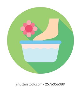 Foot Scrub Rounded flat multi color. Vector EPS 10 for print, digital UI, UX kit, web and app development for health, personal care, body treatment and more.