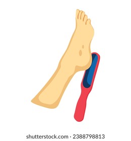 Foot scrubbing flat icon, customizable design 