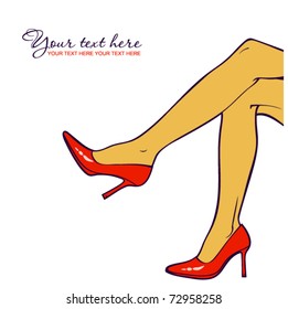 Foot and Shoes. Vector illustration