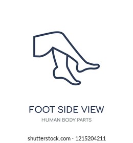 Foot side view icon. Foot side view linear symbol design from Human Body Parts collection.