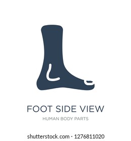 foot side view icon vector on white background, foot side view trendy filled icons from Human body parts collection, foot side view vector illustration