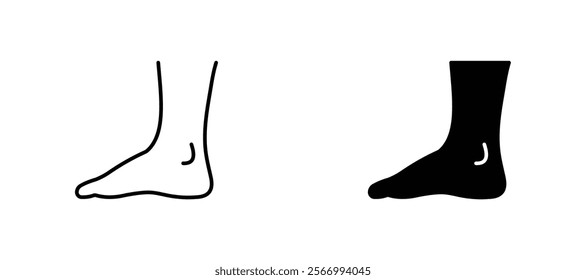 Foot side view icons in outline and fill. vector illustration for ui.