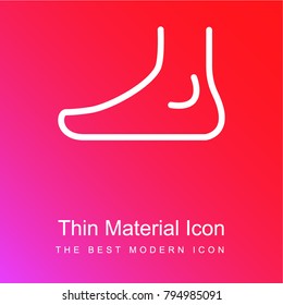 Foot side view outline red and pink gradient material white icon minimal design