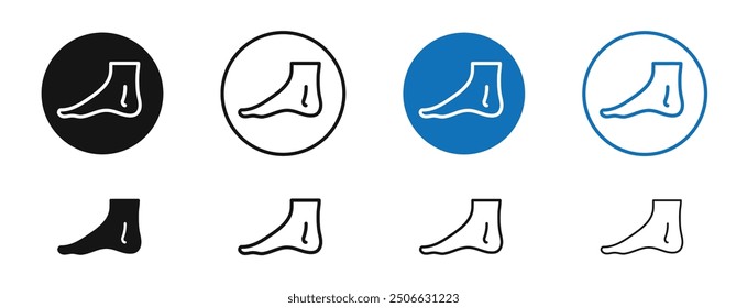 Foot side view vector icon in black and blue colors