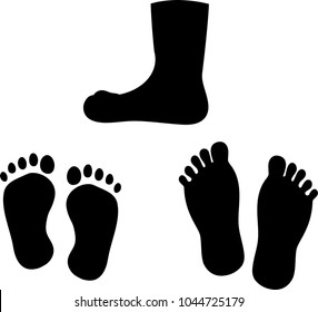 Foot silhouette set