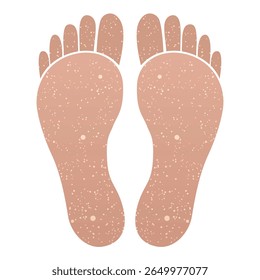 Foot silhouettes. Flat style illustration for reflex, massage or wellness themes. Calm body care element.