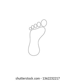 foot. simple flat vector icon illustration. outline line symbol - editable stroke