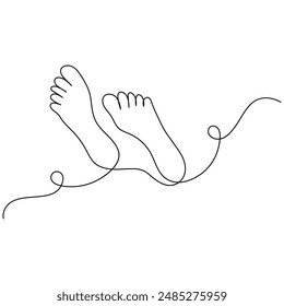 Dibujo de una sola línea de pie, dibujo continuo de una línea de Arte vectorial de contorno aislado


