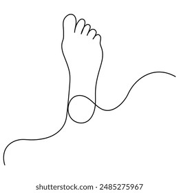 Dibujo de una sola línea de pie, dibujo continuo de una línea de Arte vectorial de contorno aislado


