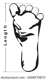 Foot size icon. vector illustration